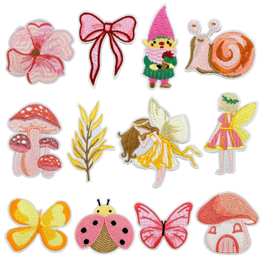 Phone Accessories Pictures - 10 Pcs Plants Snail Mushroom Embroidered