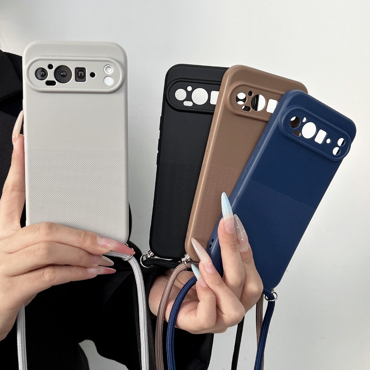 Google Pixel 9 - Crossbody Lanyard Strap Matte TPU Phone