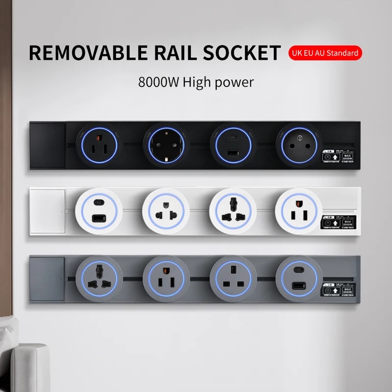 Phone Accessories Uk - White Black Wall Power Track Socket