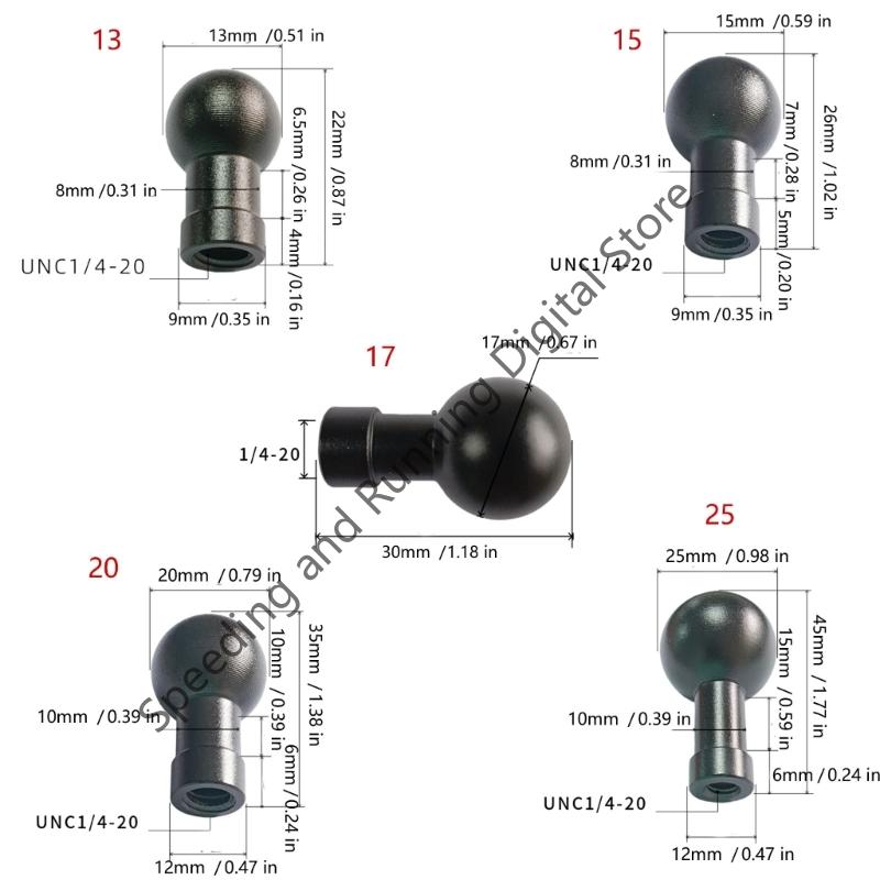 1/4 female ball head to 13/17/ - Phone Accessories Video recension och pris