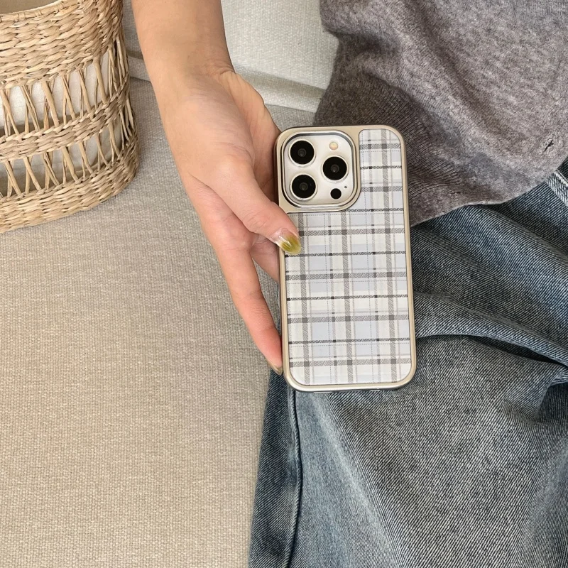 Korean Ins Epoxy Blue Plaid Pa - Y2K Phone Accessories recension och pris