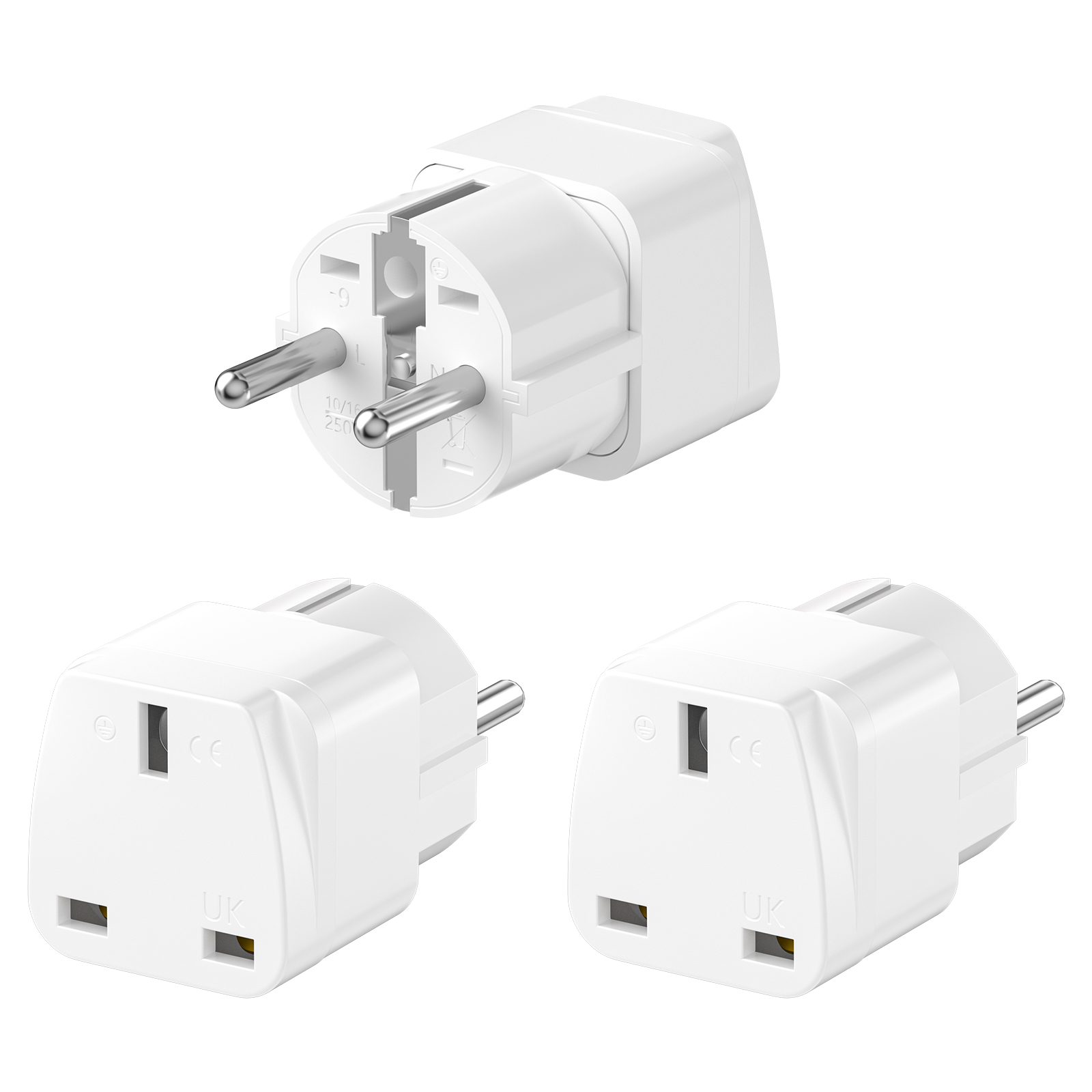 3PCS UK to EU Plug Adapter Eur - Phone Accessories Uk recension och pris