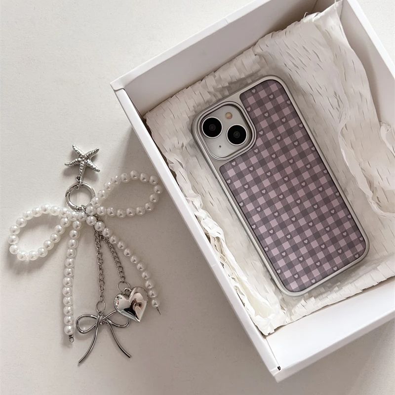 Pink Purple Heart-Shaped Check - Y2K Phone Accessories recension och pris