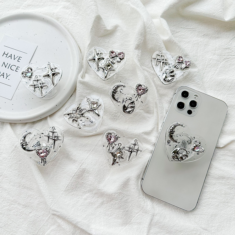 Clear Heart Phone Grip Holder  - Phone Accessories Crochet recension och pris