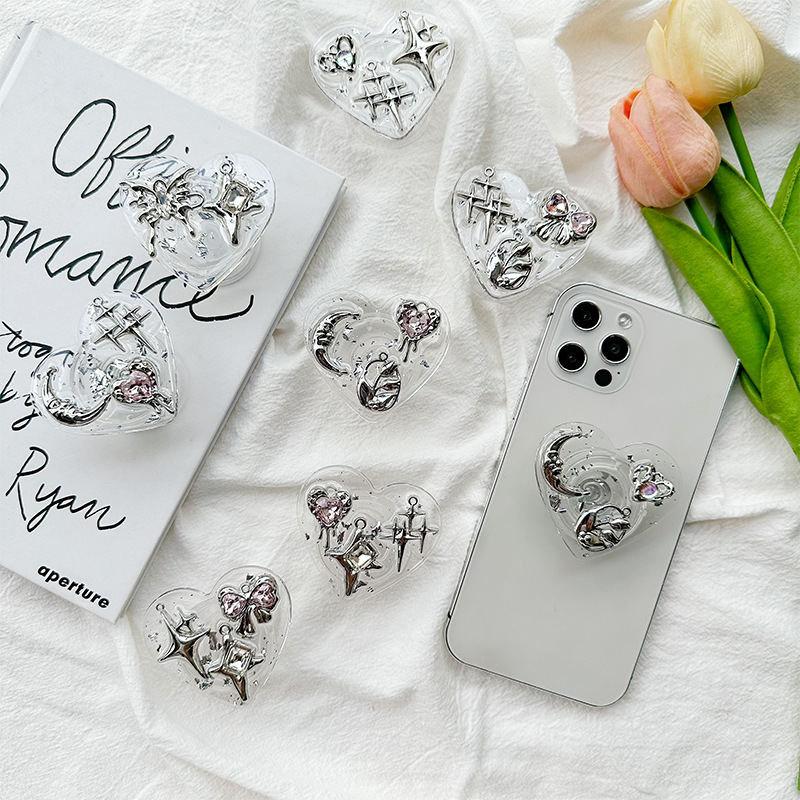 Clear Heart Phone Grip Holder  - Phone Accessories Crochet recension och pris