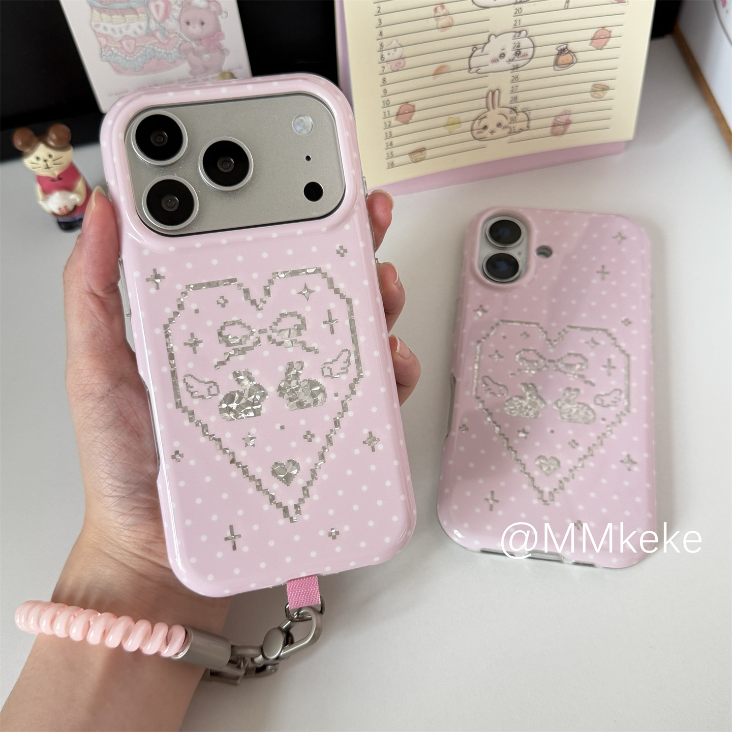 Korean Ins Pink Sweet Girl Rab - Y2K Phone Accessories recension och pris