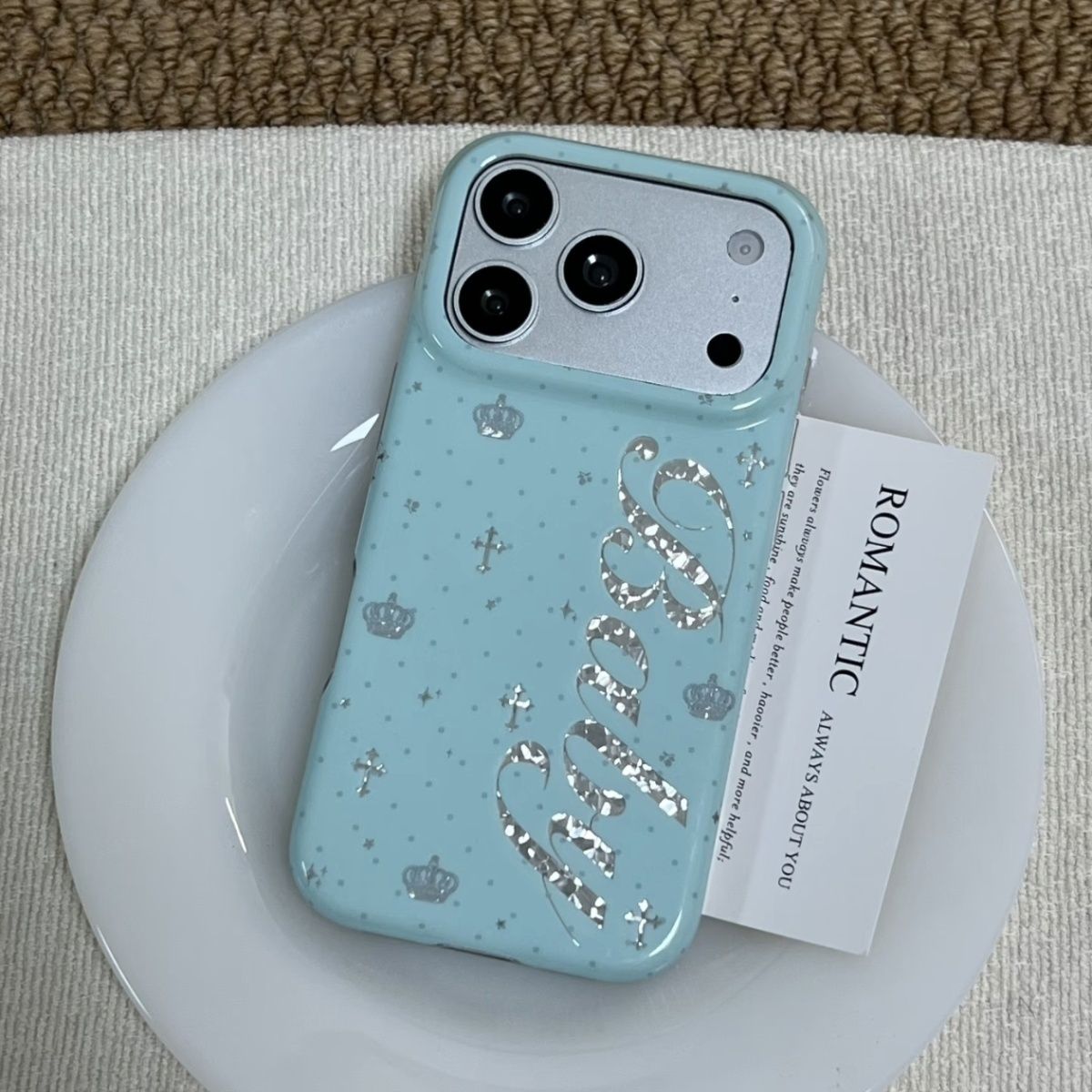Korean Ins Mint Colored Englis - Y2K Phone Accessories recension och pris
