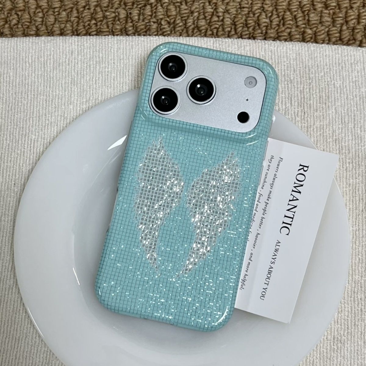 Korean Ins Mint Colored Englis - Y2K Phone Accessories recension och pris