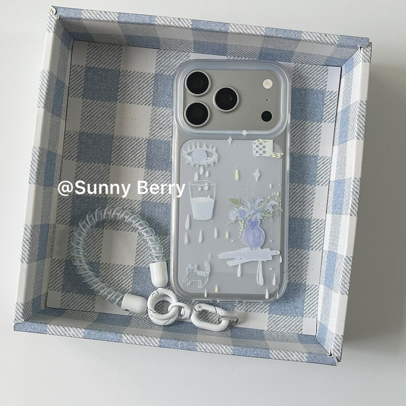 Korean Ins Blue Tear Vase Illu - Y2K Phone Accessories recension och pris